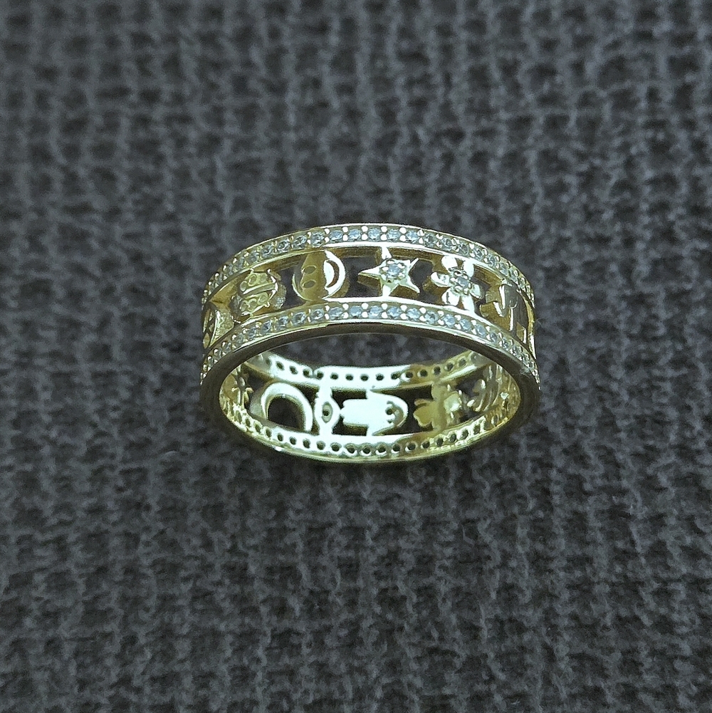 Neo Relique Gold💛 Double✌️ Band Ring💍 with Symbols - NIB - Picture 15 of 16